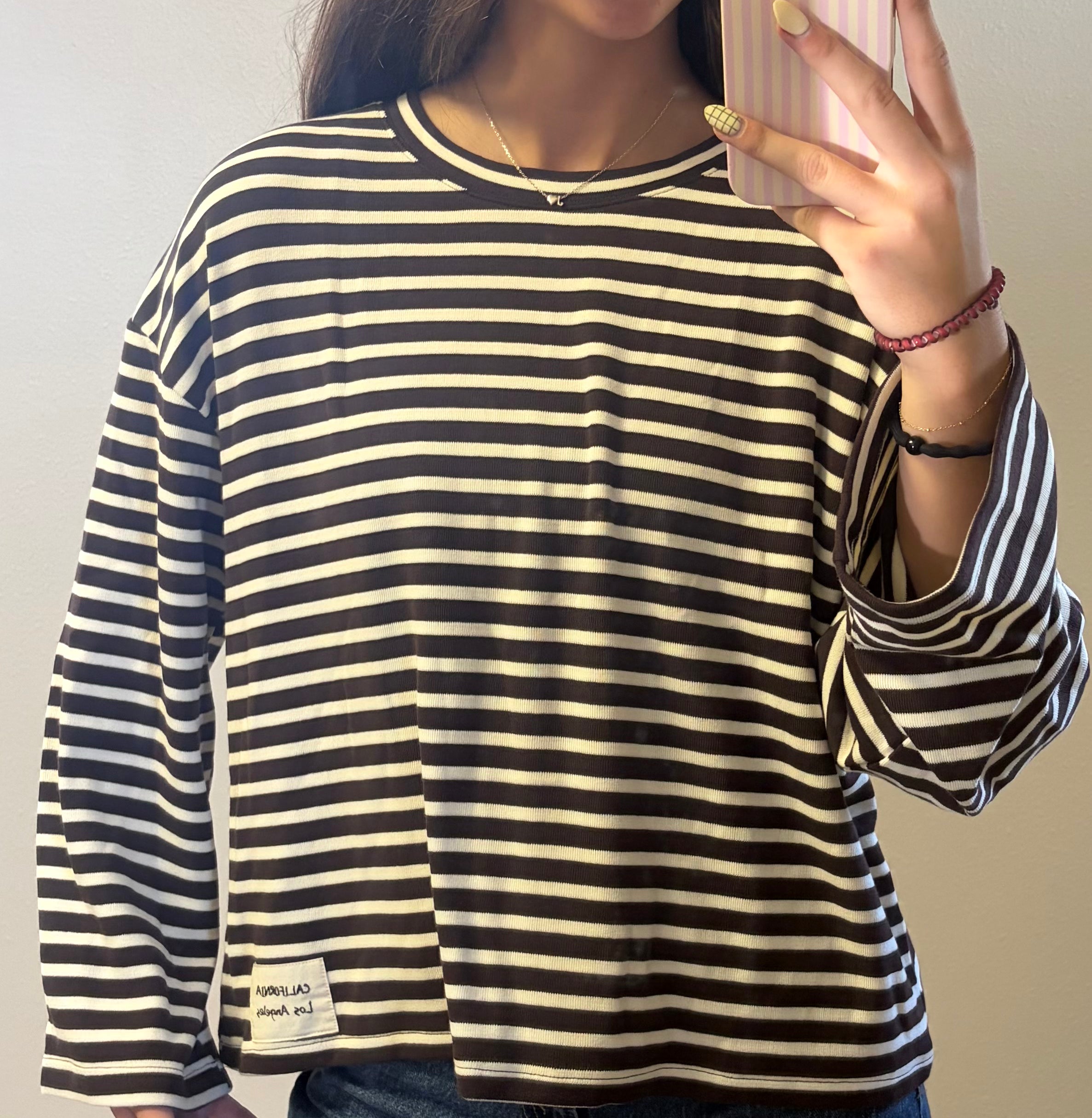 Classic Brown Stripe Top