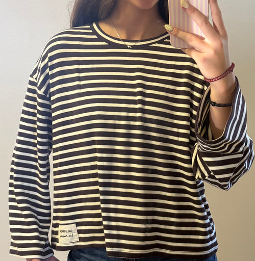 Classic Brown Stripe Top