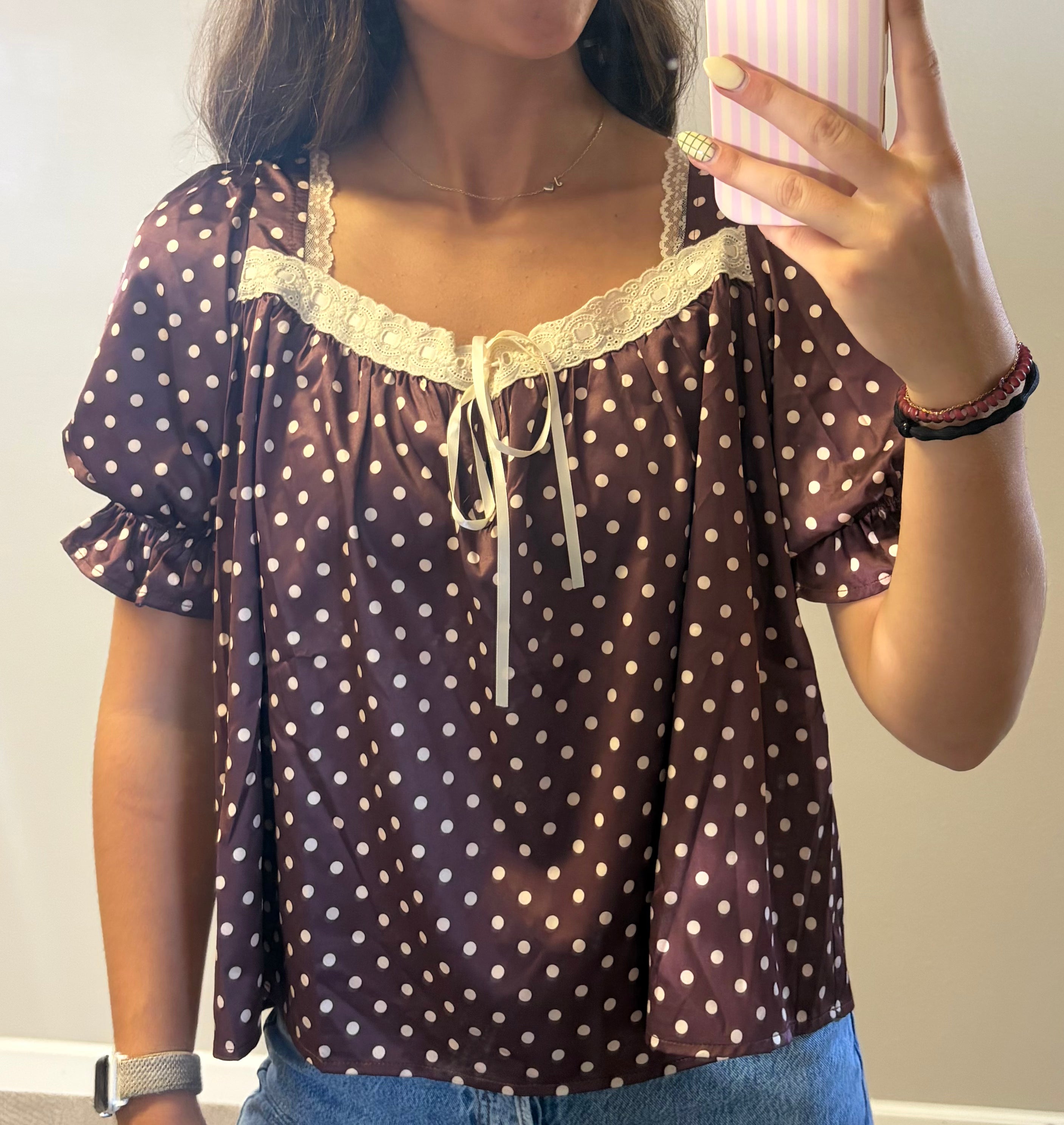 Polka Dot Lace Blouse