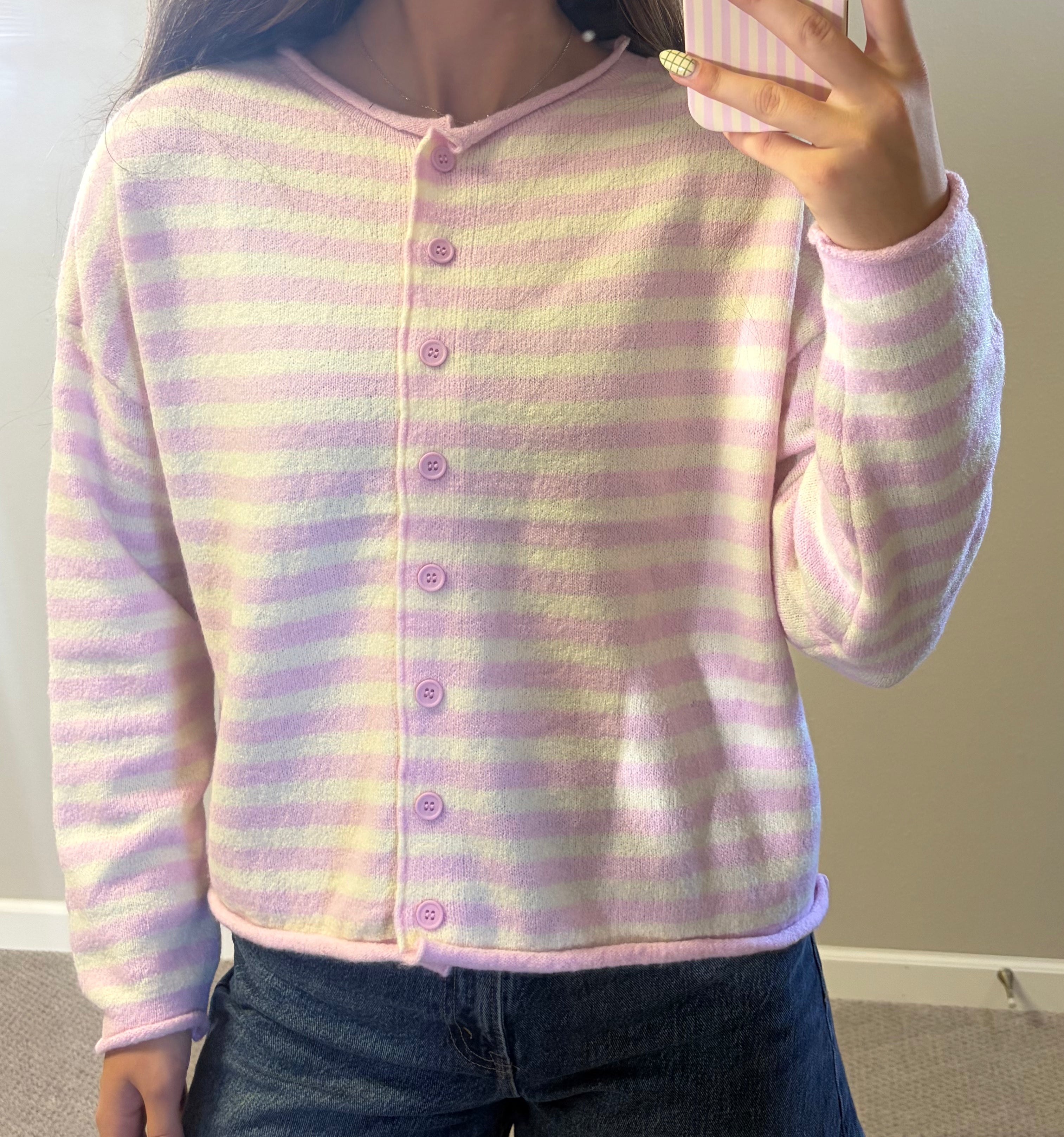 Dreamy Pink Stripe Sweater