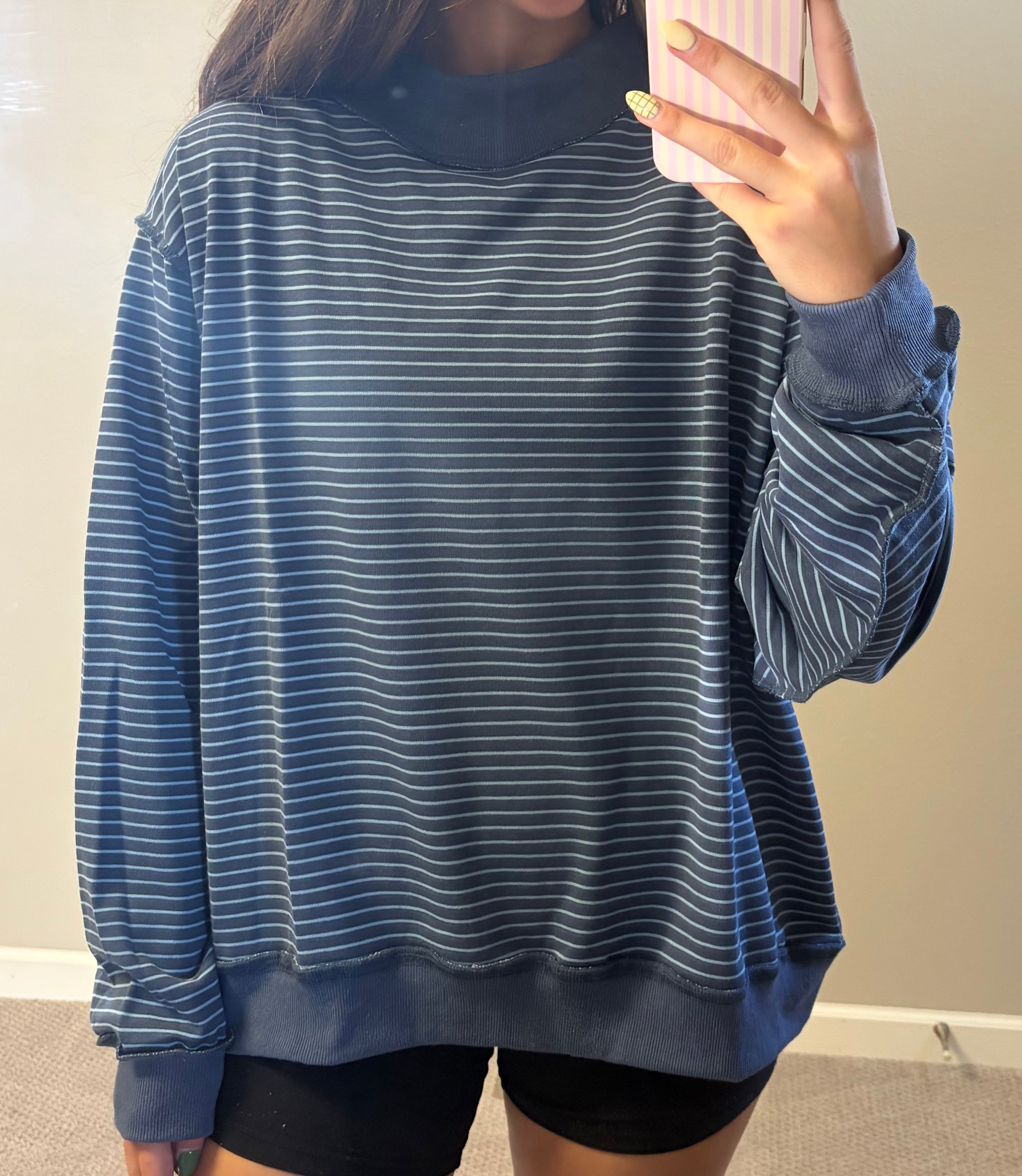 Shoreline Stripe Mock Neck