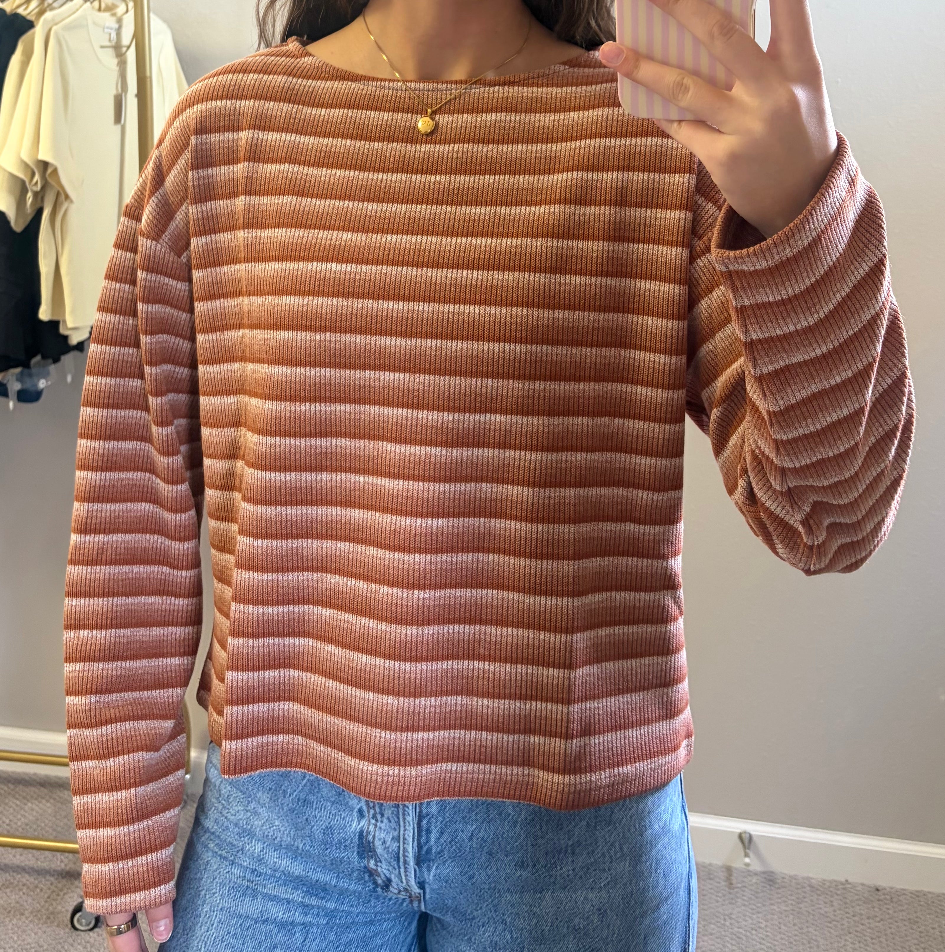 Cinnamon Swirl Striped Sweater