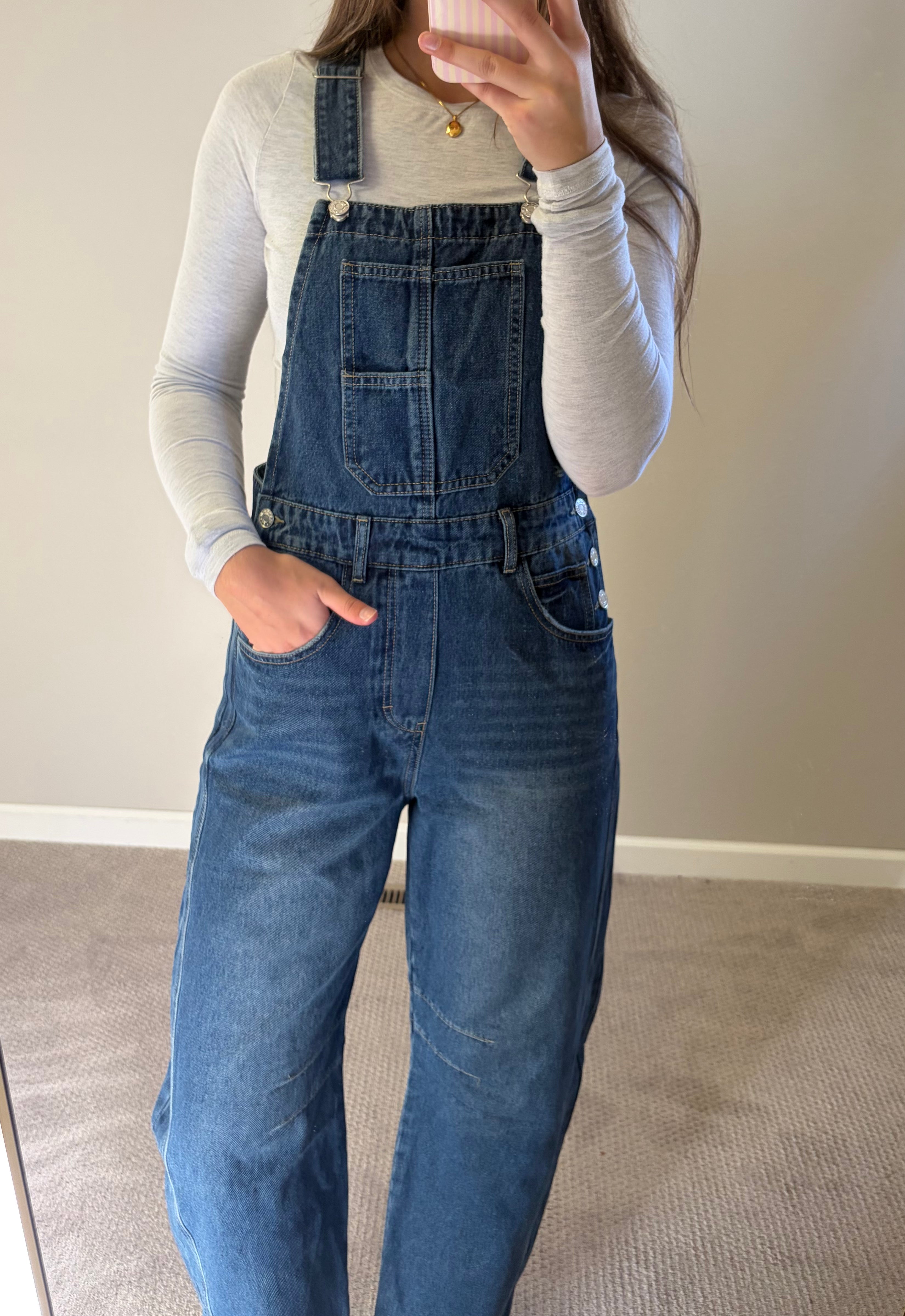 Dark Barrel Denim Overalls