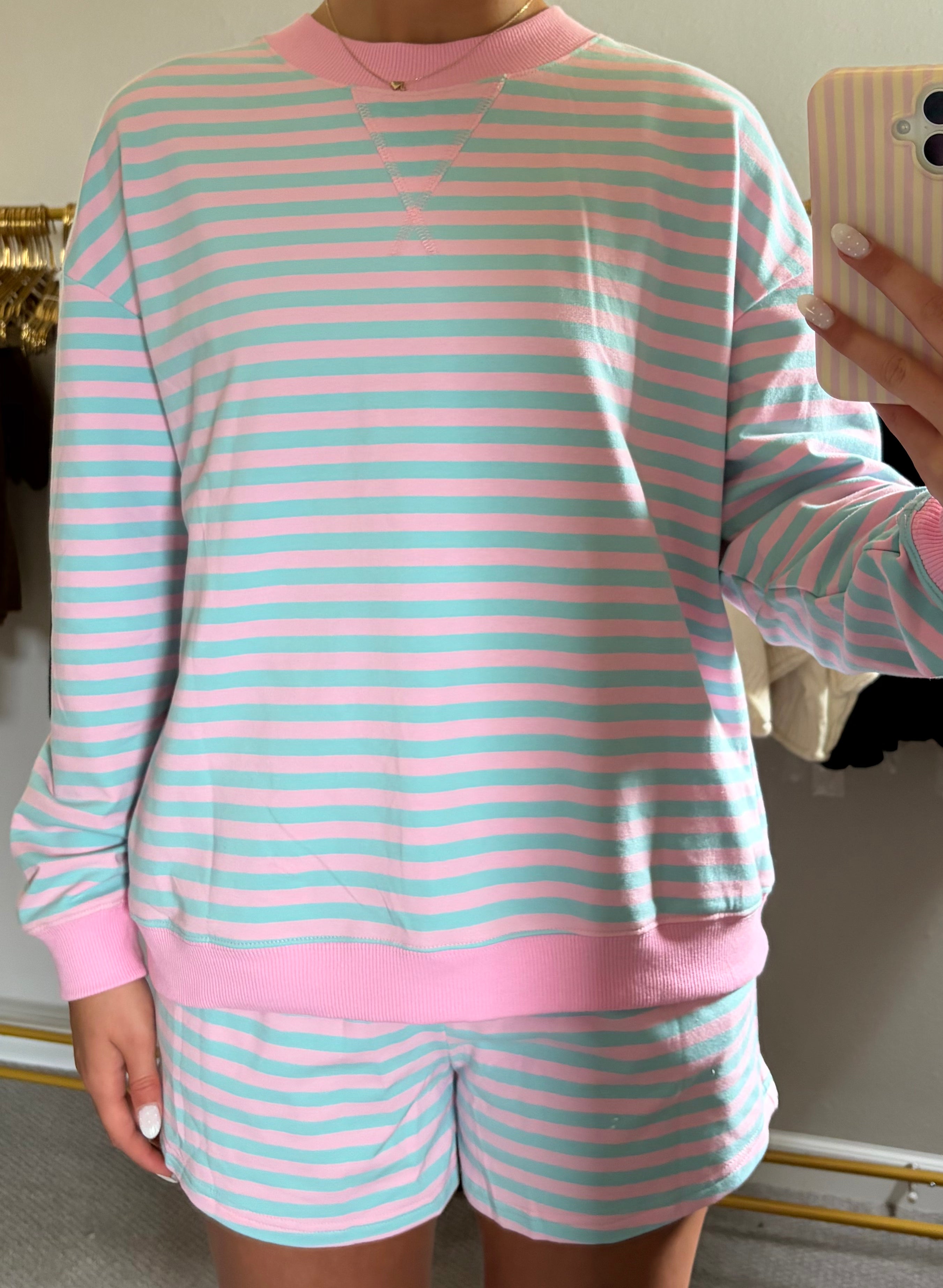 Cotton Candy Stripe Matching Set