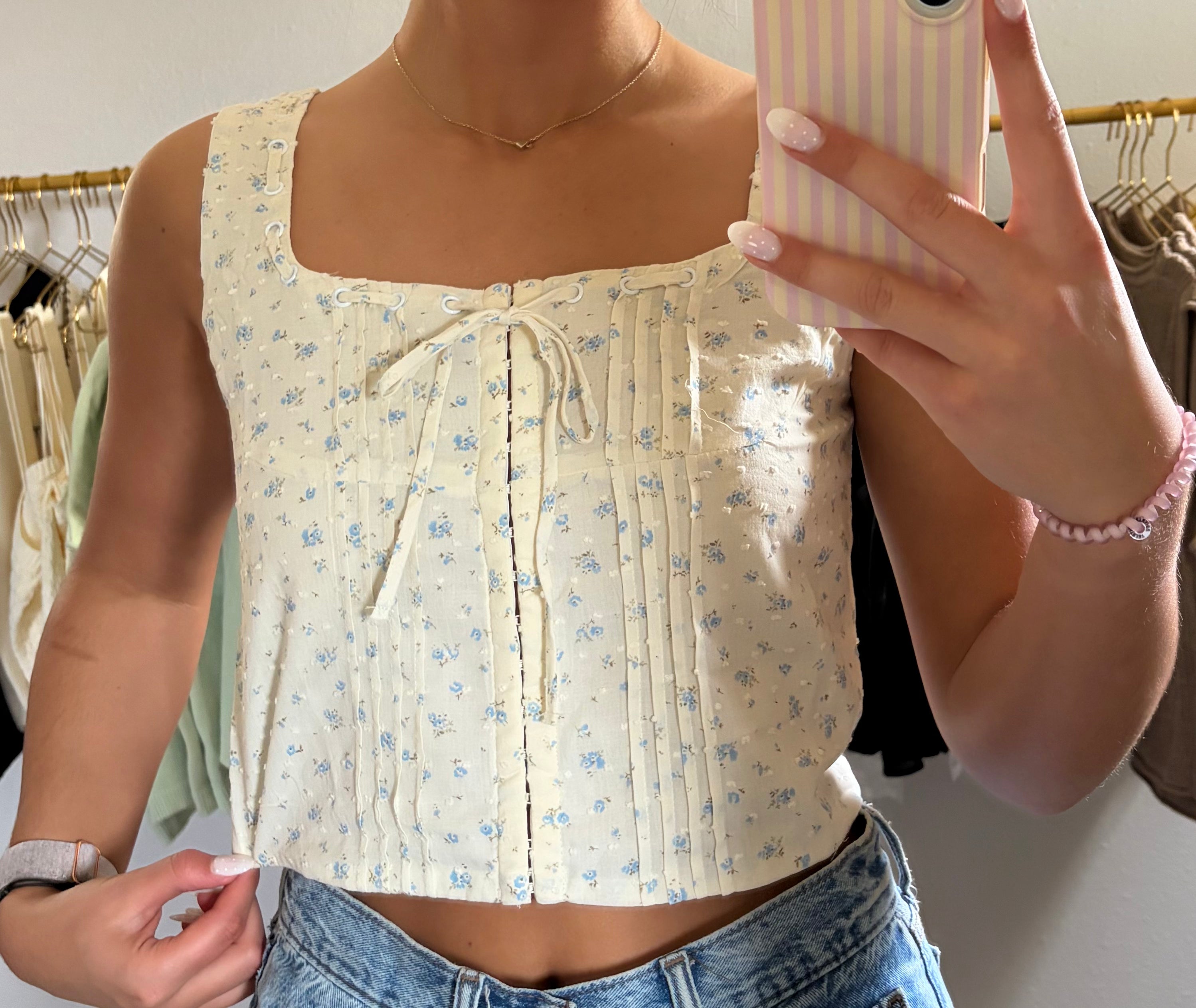 Floral Garden Corset Tank
