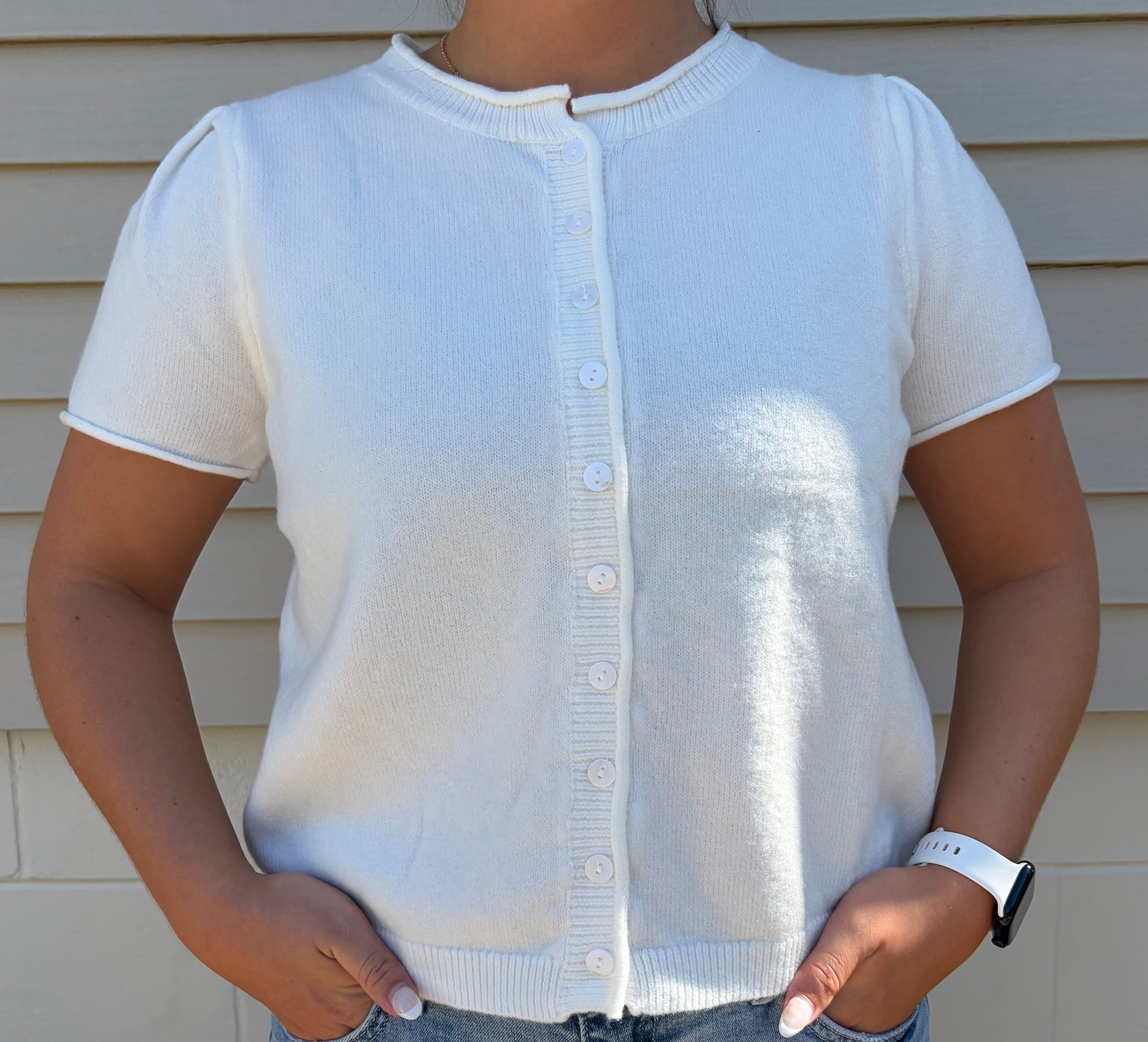 Fresh Linen Button Knit Top