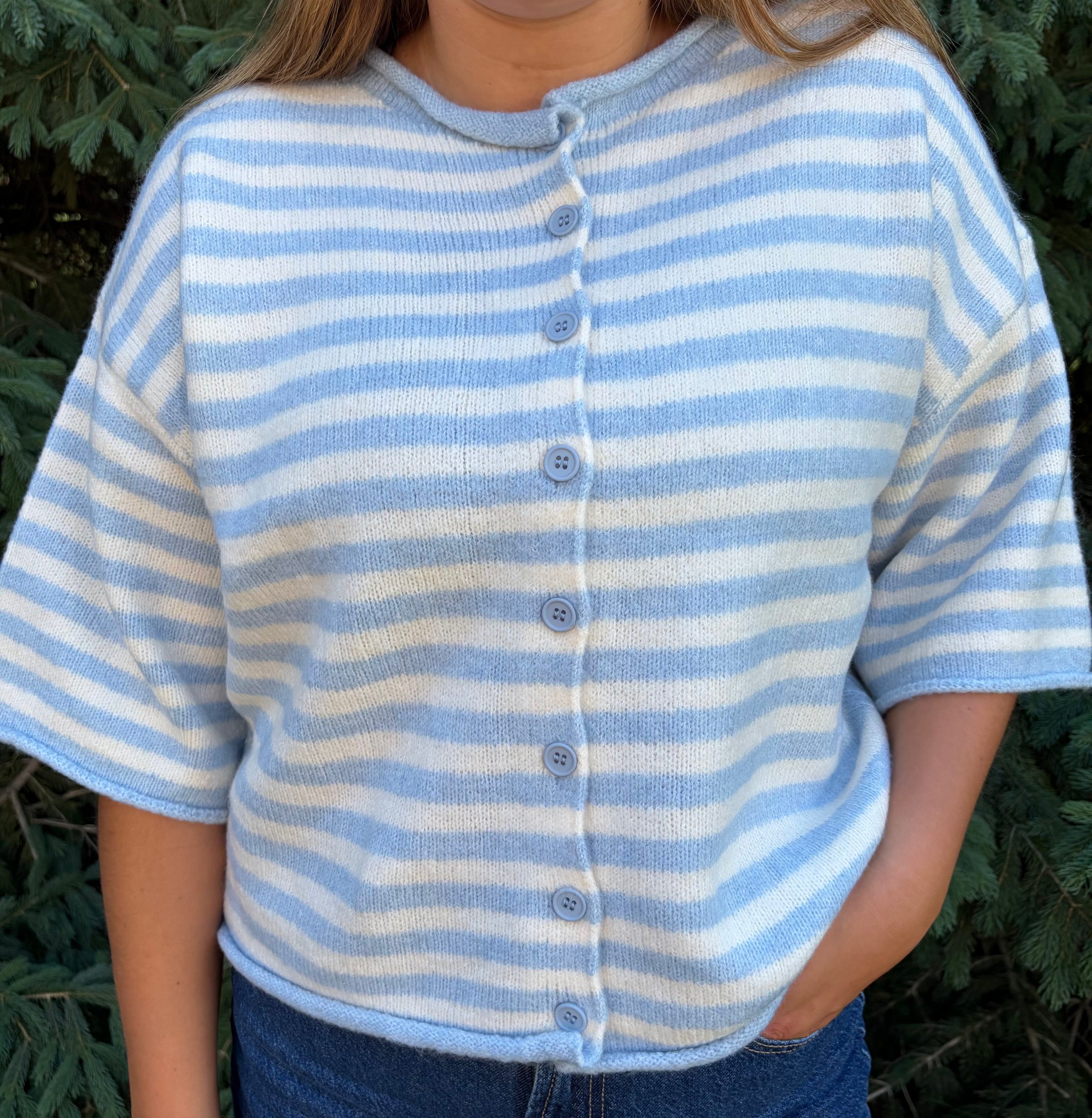 Sky Blue Stripe Top