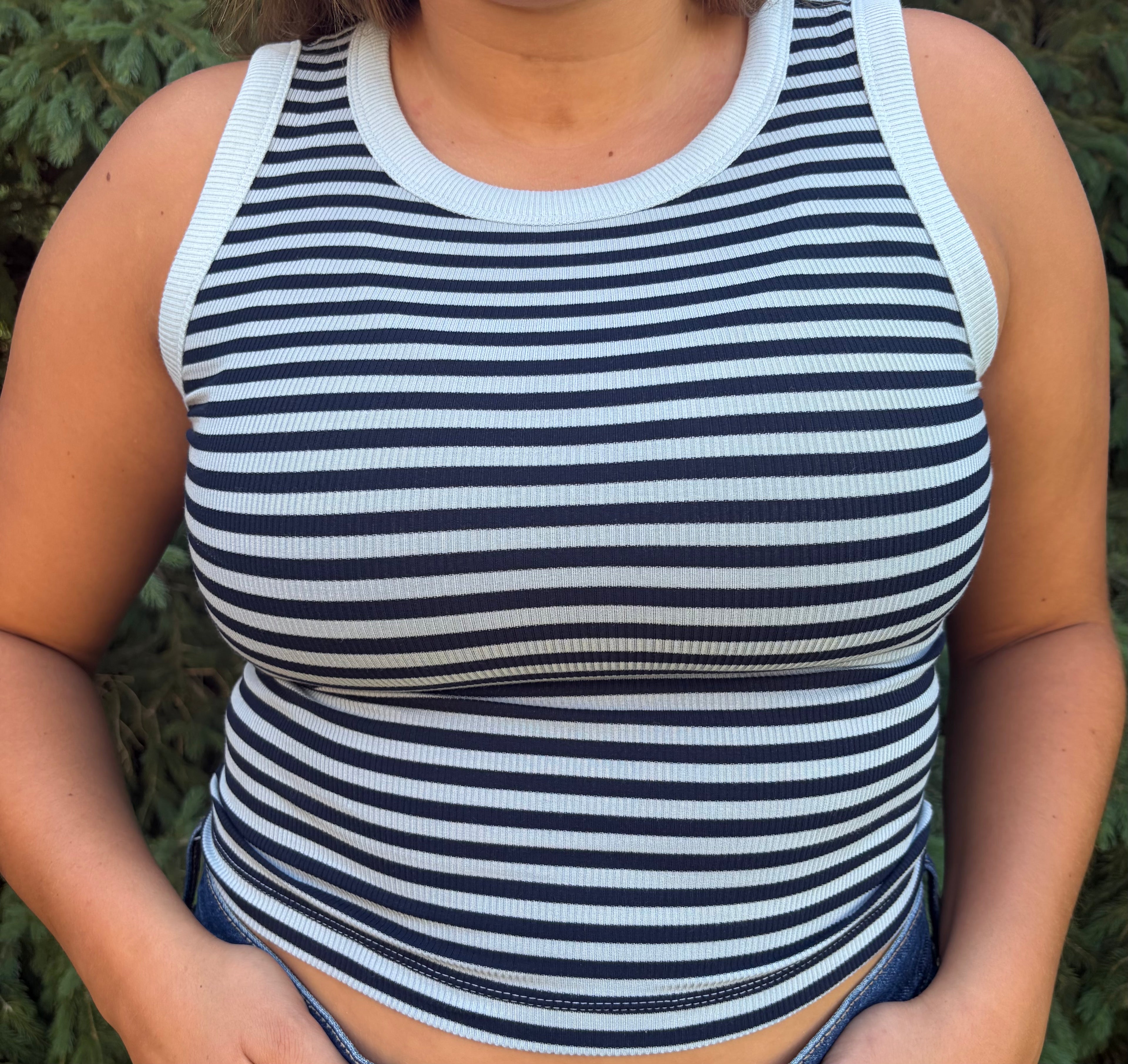 Sun & Stripe Navy Tank