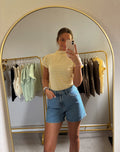 Sunny Stripe Mock Neck Tee