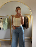 Cream Knit Tie Top