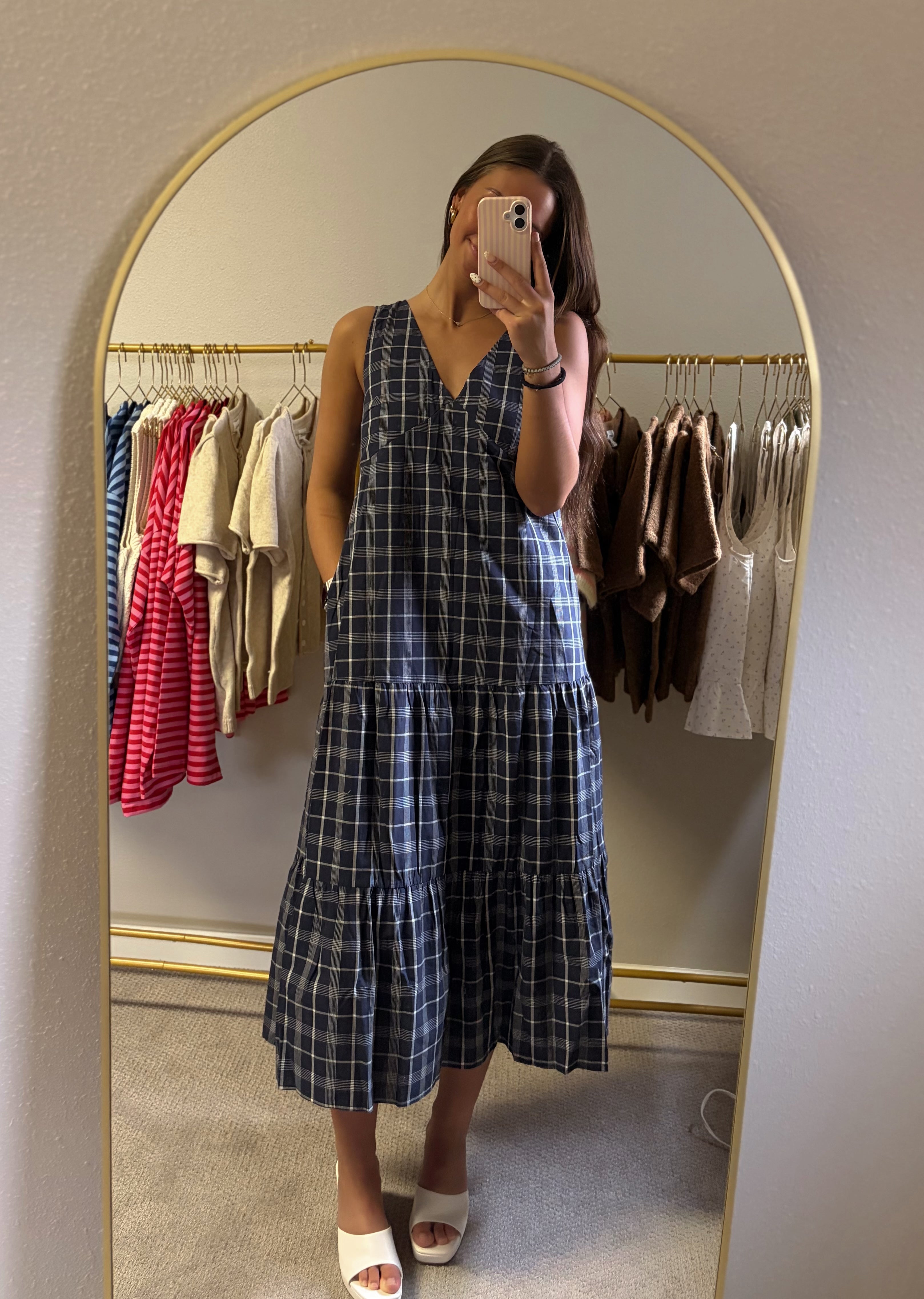 Harbour Plaid Midi Dress