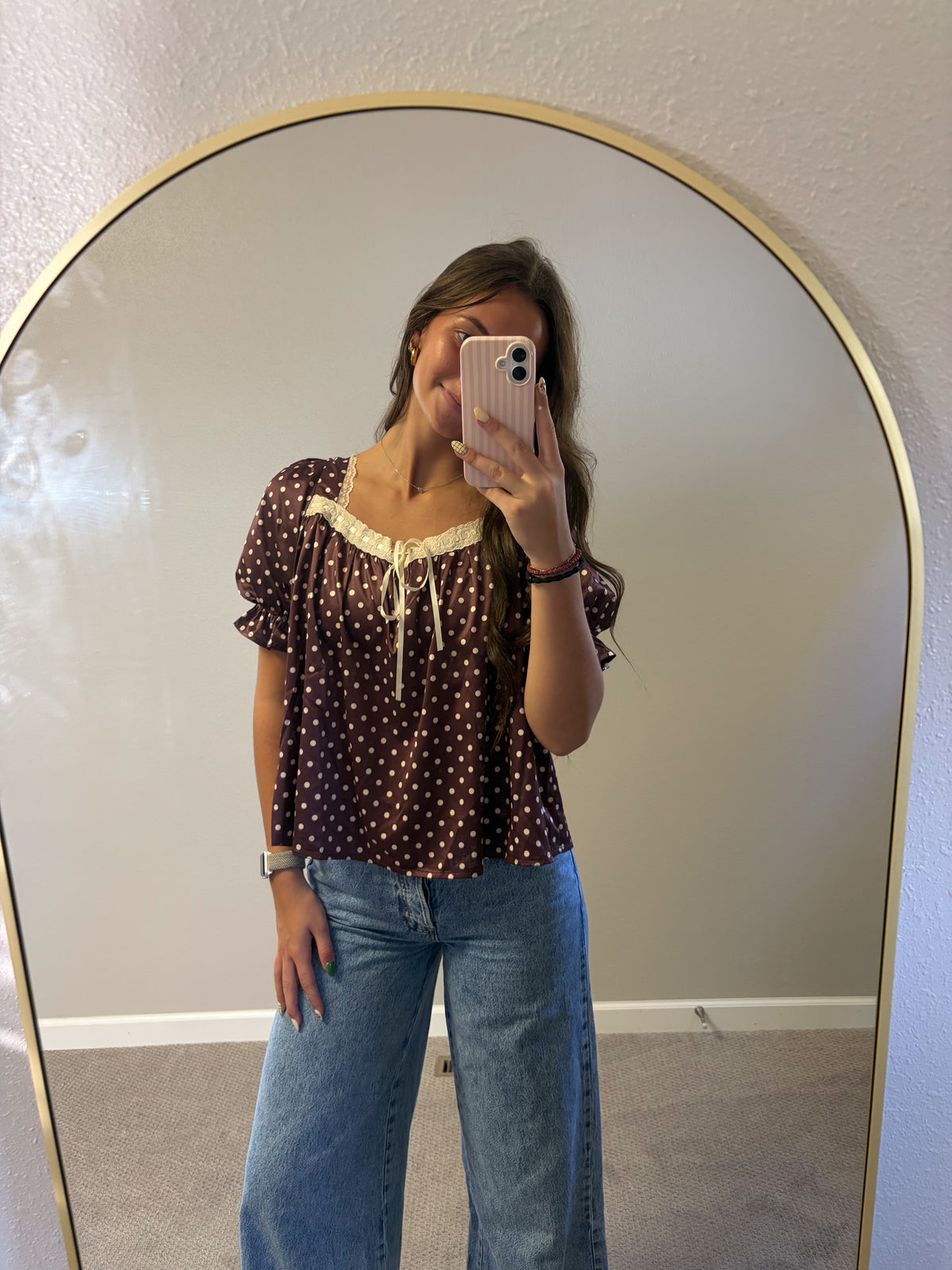 Polka Dot Lace Blouse
