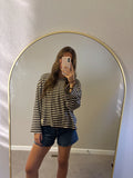 Classic Brown Stripe Top