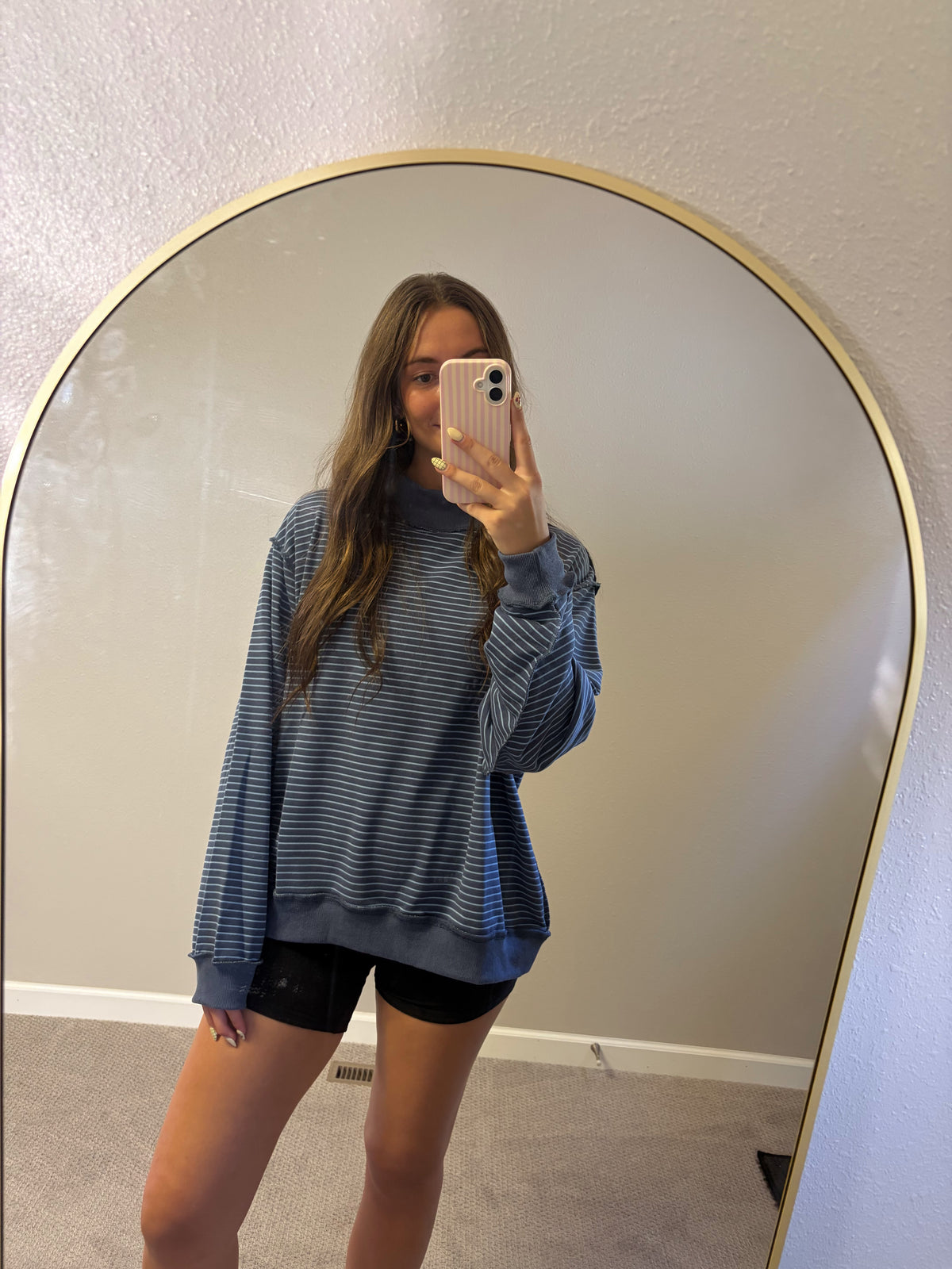 Shoreline Stripe Mock Neck